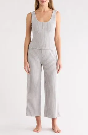 Yogalicious Brushed Ribbed Long Pajamas in Heather Grey at Nordstrom Rack, Size Xx-Small