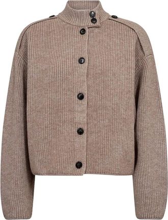 Co'Couture RowCC Utility Cardigan - Dames - Truien - Bruin - Maat: XS Acryl