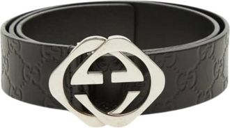 Gucci Pre-owned Vintage Leren Riem - Heren - Vintage Accessoires - Zwart - ONE Size - Leer - Vintage