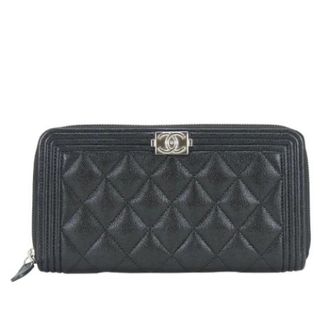 Chanel Pre-owned Wallets, female, Black, Size: ONE SIZE Pre-owned Boy Long wallet (bi-fold)