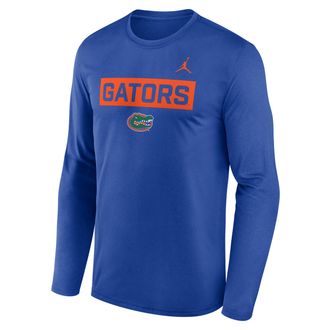 Nike Jordan Mens Florida Primetime Legend 2-Hit Jordan Brand Dri-FIT College Long-Sleeve T-Shirt in Blue | NJGT4EVUFN-6TH