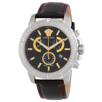 Versace New Chrono Quartz Black Dial Mens Watch VE2E00121