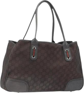Gucci Pre-owned Nylon GG Canvas Tote Bag - Dames - Vintage Shopper - Bruin - ONE Size - Nylon - Vintage