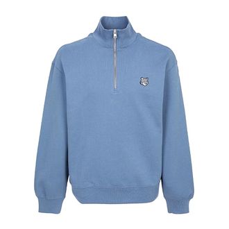 Maison Kitsun&eacute; Felpa - male - Maison Kitsun&eacute; - Zip-throughs - Blue - L - Sweatshirts & Hoodies