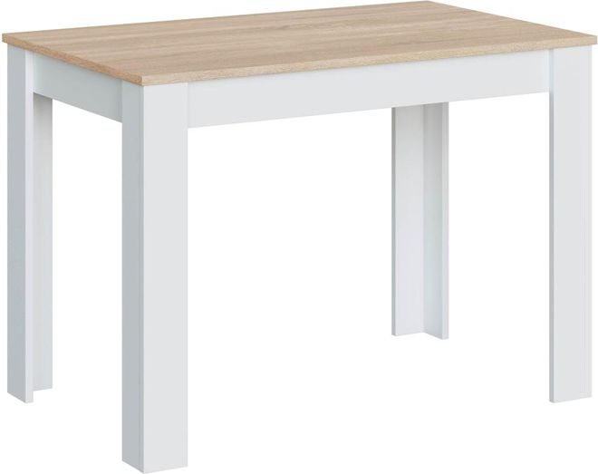 Mesa fija color roble/blanco, mesa cocina, 109 x 67 x 78 cm