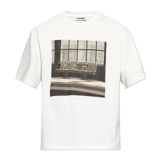 Jil Sander T-Shirts, male, White, Size: XL Printed T-shirt