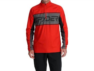 Spyder Paramount 1/2 Zip Jacket In Volcano Red