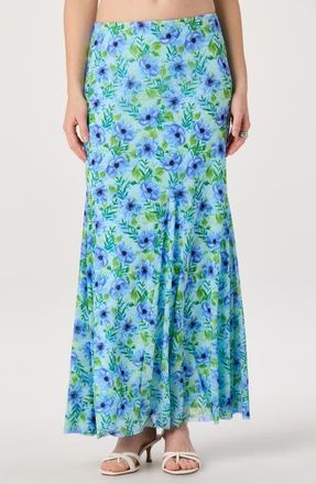 ASTR the Label Mejra Floral Print Maxi Skirt in Blue Floral at Nordstrom, Size X-Small