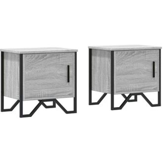 vidaXL Mesitas De Noche 2 Uds Madera Ingenier&iacute;a Gris Sonoma 40x30x40cm Vidaxl