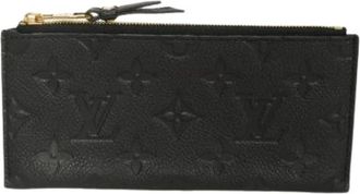 Louis Vuitton Pre-owned Portefeuille Curies Monogram Empreinte Leather Coin Case - Dames - Vintage Accessoires - Zwart - ONE Size - Leer - Vintage