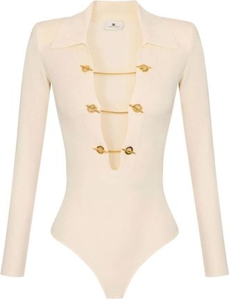 Elisabetta Franchi Dames, Tops, Beige, Maat: M Viscose