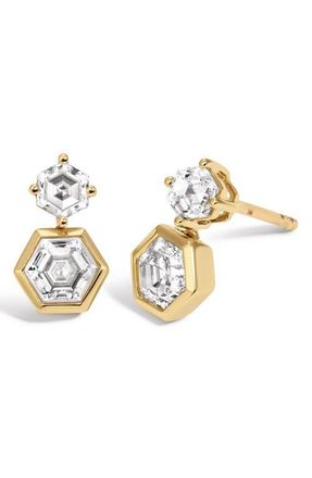 Adina Reyter Lab Grown Diamond Hexagon Drop Earrings in 14K Yellow Gold at Nordstrom