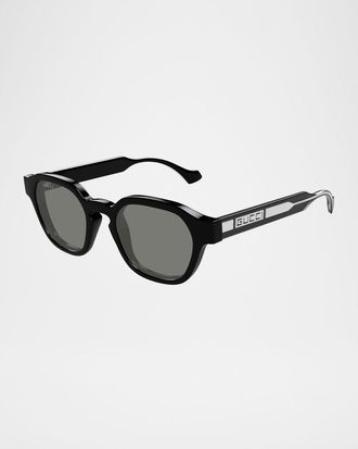 Gucci Mens GG1730SM Plastic Square Sunglasses