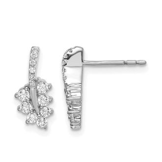 Diamond2Deal 14K White Gold 3/8 ct Lab Grown Diamond Leaf Stud Earrings VS Clarity, G-H Color