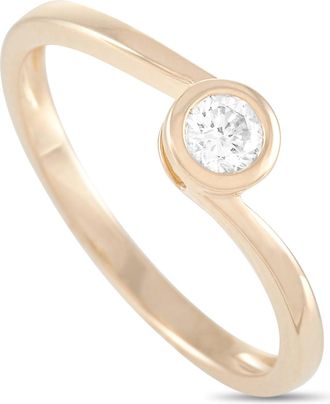 Luxury Bazaar 14K Yellow Gold 0.26 ct Diamond Ring