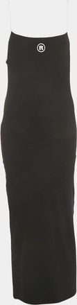 Rotate Black Rib Knit Midi Dress