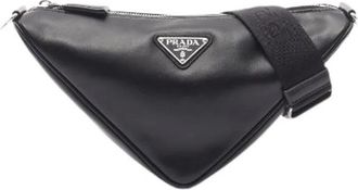 Prada Pre-owned Driehoekige Leren Schoudertas - Dames - Vintage Schoudertas - Zwart - ONE Size - Leer - Vintage