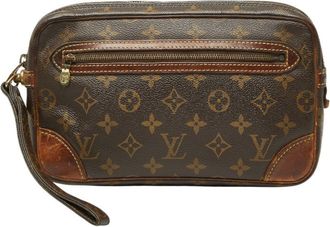 Louis Vuitton Brown Pvc Leather Clutch Bag (Pre-Owned)