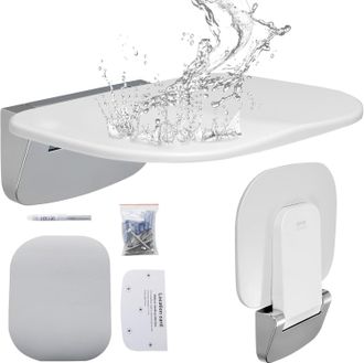 OEM Asiento De Ducha Plegable Con Soluci&oacute;n De Urea-formaldeh&iacute;do, 34,5 X 32,5 Cm Desplegado, Taburete De Ducha De Pared, Capacidad De Carga De 204 Kg, Para
