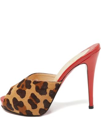 Christian Louboutin calf Hair heeled sandals - Brown