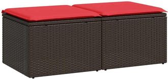 vidaXL Set Sof&aacute;s Jard&iacute;n Y Cojines 2 Pzas Rat&aacute;n Sint&eacute;tico Acacia Marr&oacute;n Vidaxl