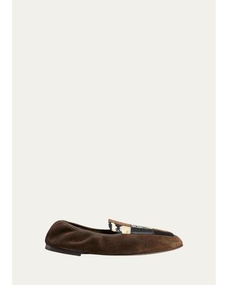 Khaite Zoe Patchwork Leather Loafers