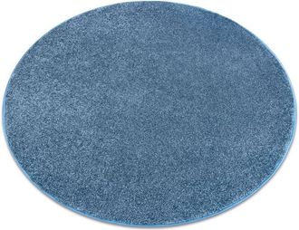 RugsX Carpet, round SANTA FE blue 74 plain, flat, one colour blue round 170 cm