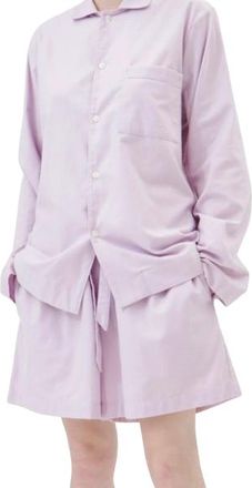 Tekla Lilac Flannel Pyjama Shorts Size L