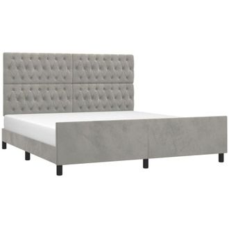 vidaXL Vidaxl - Estructura De Cama Con Cabecero Terciopelo Gris Claro 180x200cm