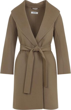 Max Mara Messi Wollen Jas - Dames - Jas met riem - Bruin - XS - Wol - Jassen