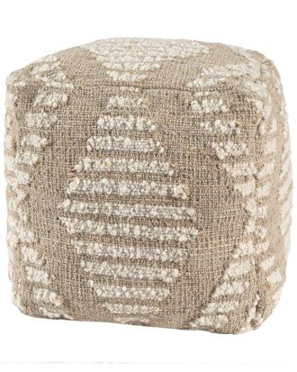 LR Home Geo Scandi Geometric Striped Handmade Textured Pouf