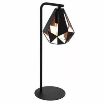 Trade Shop Trade Shop - Lampada Da Tavolo Nero Con Interno In Rame Anticato Scrivania Comodino 220x170x505mm