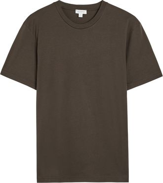 Sunspel Cotton T-shirt - Dark Brown - Xxl