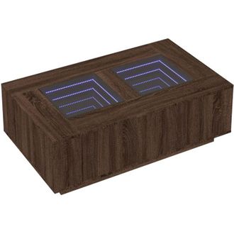vidaXL Vidaxl - Mesa De Centro Con Infinity Led Marr&oacute;n Roble 116x69x40 Cm