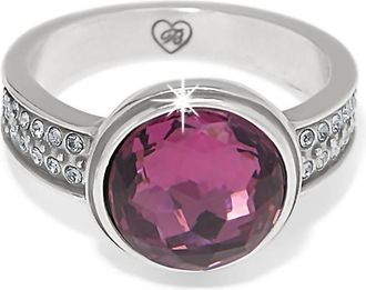 Brighton Womens Meridian Aurora Ring In Silver-Amethyst