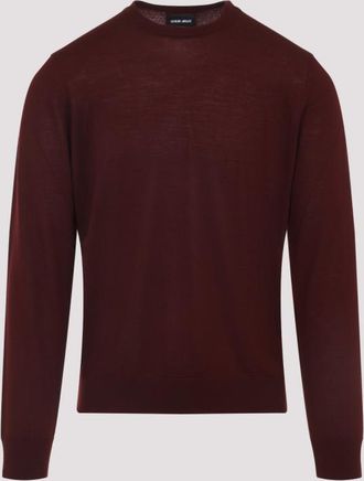 Giorgio Armani Maroon Wool Sweater