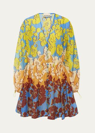 Alemais Splice Cotton-Silk Mini Dress