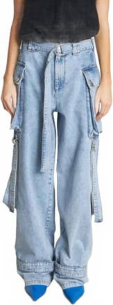 Stella Nova Margot Denim Cargo Jeans In Washed Denim