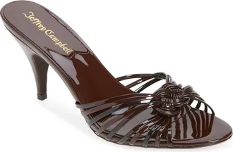 Jeffrey Campbell Constella Slide Sandal in Brown Patent Combo at Nordstrom, Size 7.5