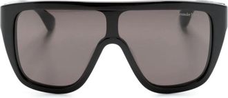 Alexander McQueen Zwarte zonnebril met zwevende schedelmasker - Heren - Zonnebrillen - Zwart - ONE Size - Accessoires