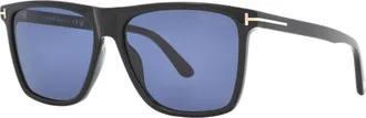 Tom Ford Black Acetate Square Blue Mens Sunglasses FT0832 01V 57