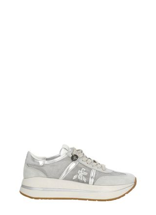 Premiata White Bethcoin 8148 Suede Inserts Sneakers