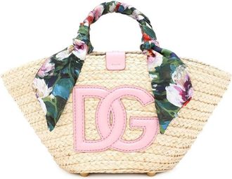 Dolce & Gabbana small Kendra tote bag - women - Calf Leather/Corn Leaf/Cotton/Cotton/Calf Leather - OS - Neutrals