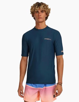 O'Neill Mens ONeill Mens Skins Short Sleeve Rash Vest - English Evening - Size: 42