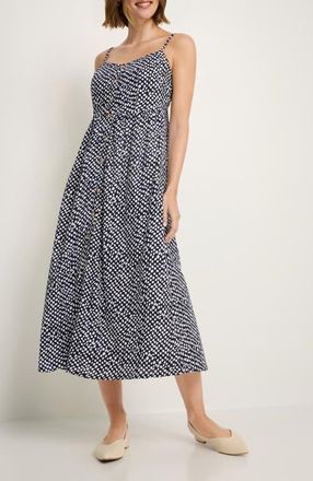 Lascana Womens Button Up Panel Dress in Navy Ivory at Nordstrom, Size 10