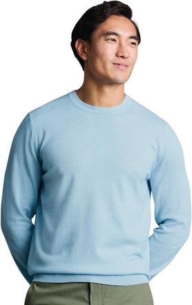 CHARLES TYRWHITT Merino Crew Neck Sweater in Ice Blue at Nordstrom, Size X-Small