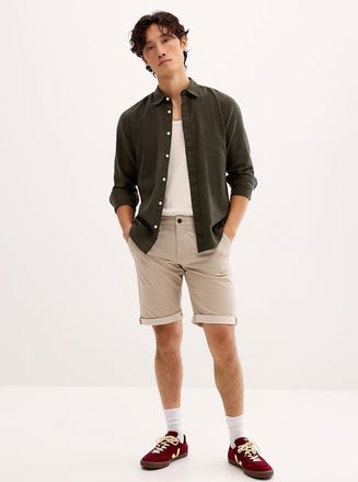 Lindbergh Mens Mini-pattern chino Bermuda Shorts