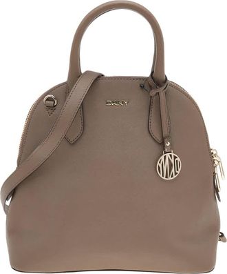 DKNY Dkny Brown Leather Top Zip Satchel