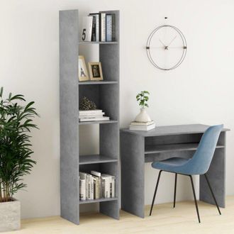 vidaXL Libreria Grigio Cemento 40x35x180 cm in Legno Multistrato - Vidaxl