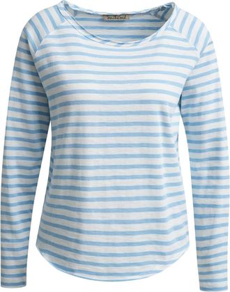 Smith & Soul Langarmshirt SMITH & SOUL, Damen, Gr. XXL, sanftes wei&szlig;, Single Jersey, Obermaterial: 100% Baumwolle, gestreift, regular fit normal, Rundhals, Raglan&auml;